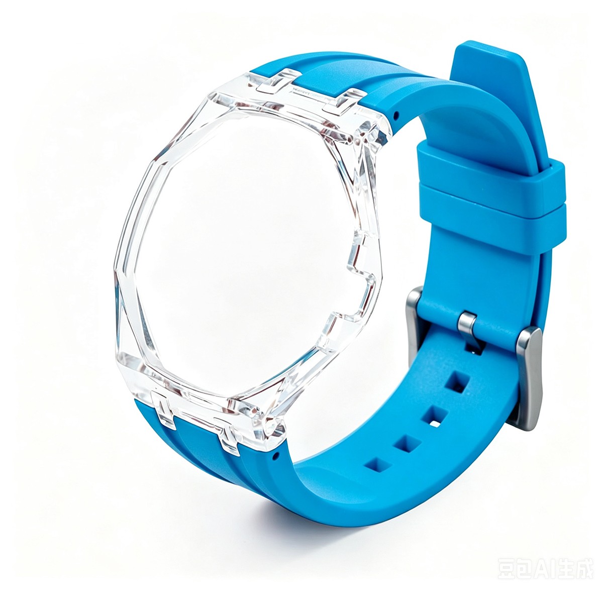 Transparent PC Glacier Case Silicone Wristband Mod Kit For Swatch X AP Royal Pop