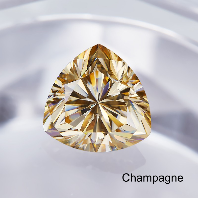 Colorful Rare Trillion Cut 0.1-5ct Moissanite Stone GRA VVS1 Jewelry Making