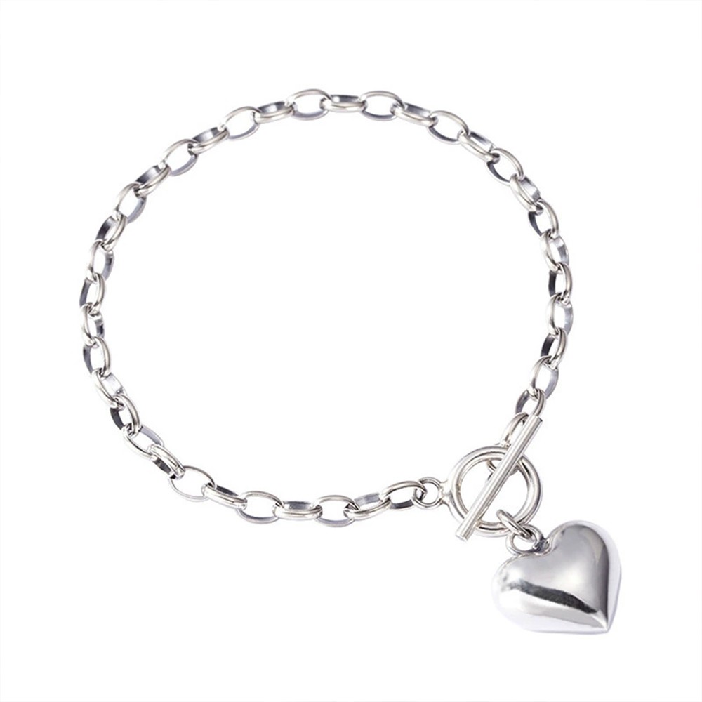 Beautiful Heart Charm Bracelet 925 Sterling Silver Women Girls Jewelry Gift UK