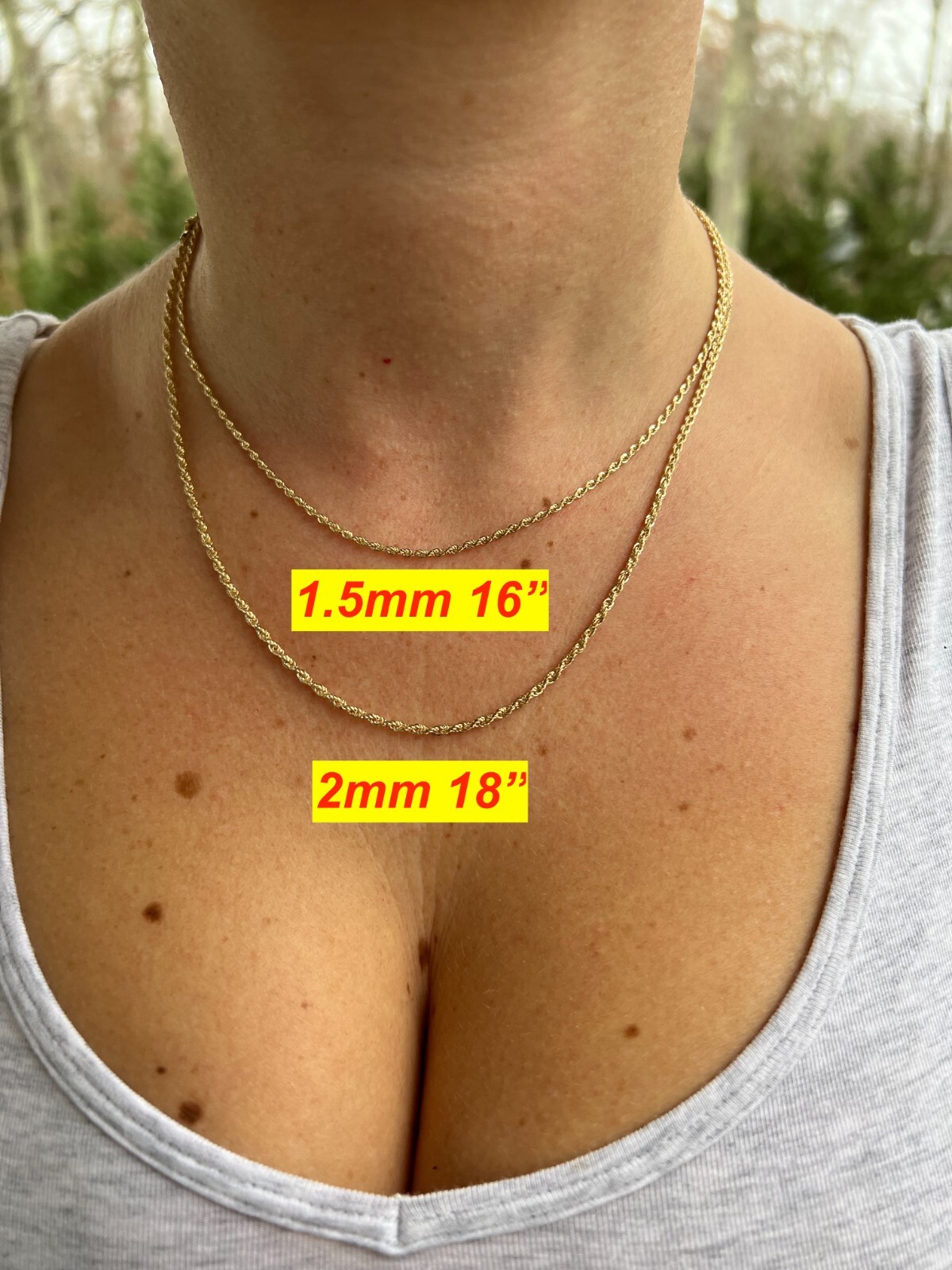 Men’s Women’s Real 10k Yellow Gold Hollow Rope Chain Necklace 1.5mm-4.5mm 16-30″