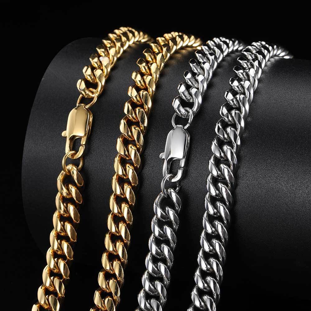 16–30″ Cuban Twist Stainless Steel Chain Available In Gold And Solid Colors