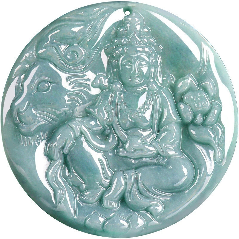 Real Grade A Natural Green Jade Jadeite Men Women Rabbit Guanyin Neck Pendant