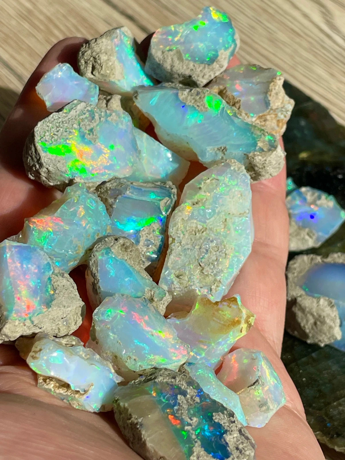 50Ct Natural Ethiopian Jumbo Welo Fire Opal Rough Specimen Gemstone 9-16 Pcs Lot