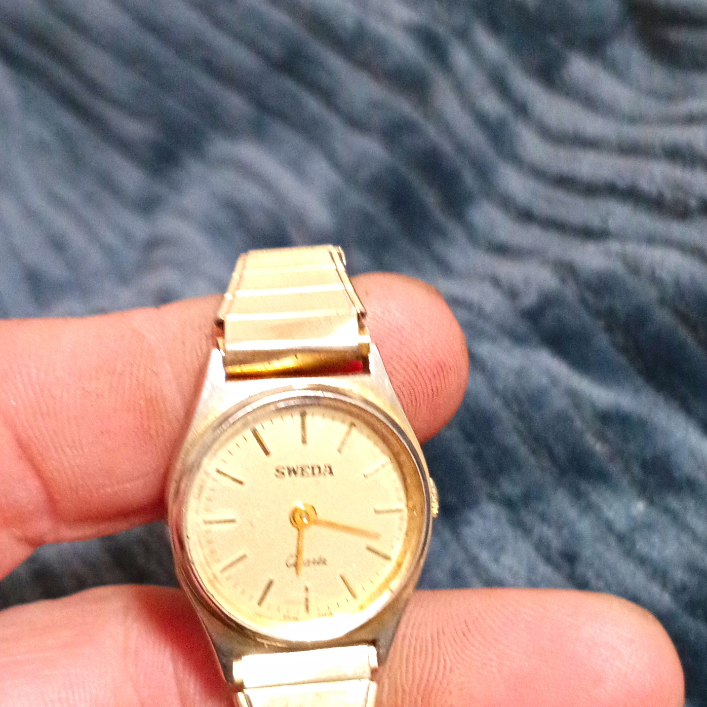Sweda Classic Women’s Quartz Analog Gold Tone Dress Watch Gold Bracelet Dial