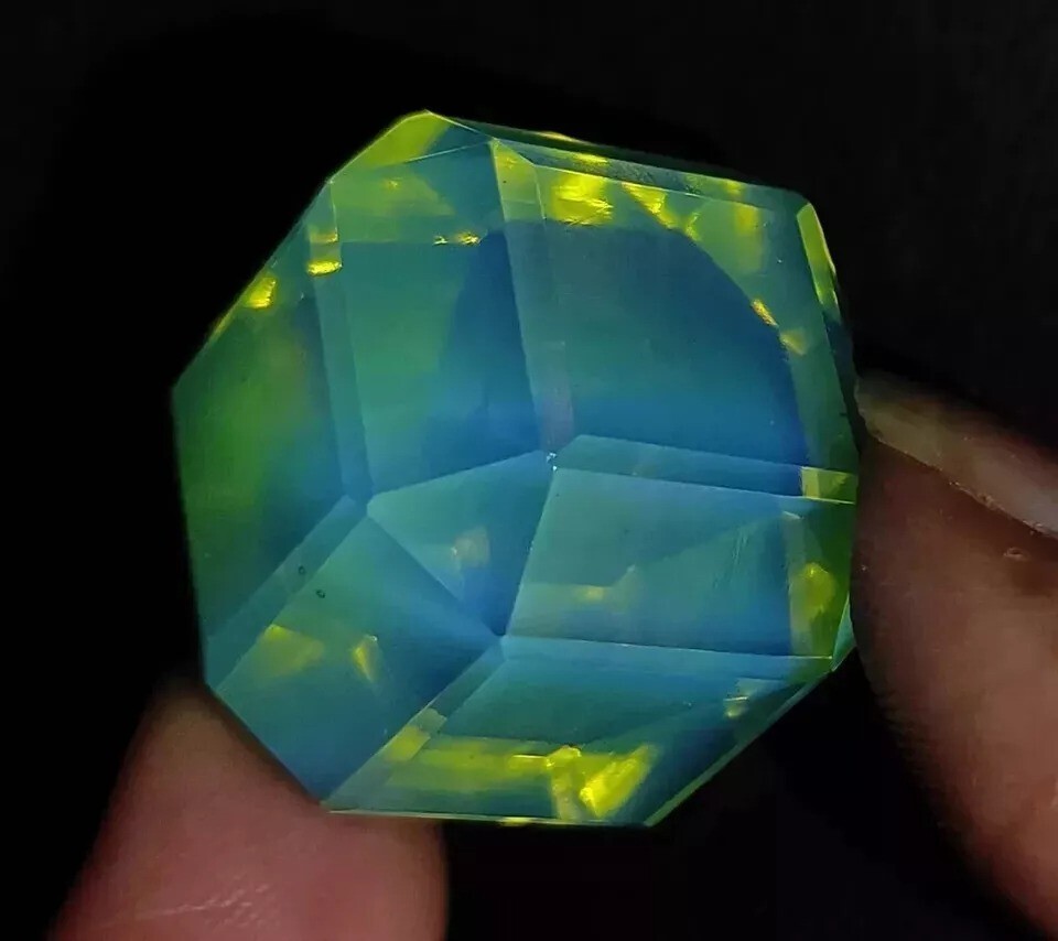A++ Cube Welo Australian Green Opal Natural 130 Ct Loose Gemstone EGL Certified