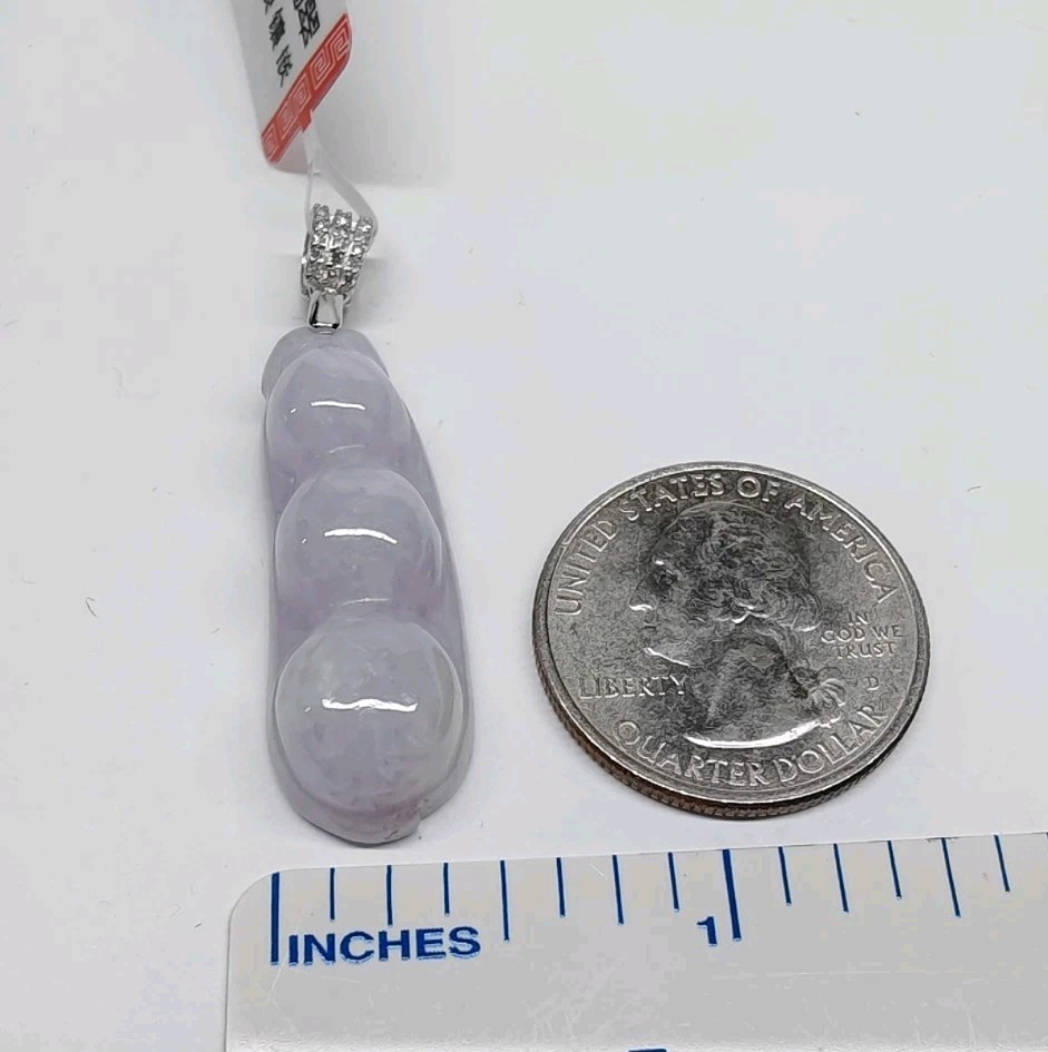 Certificate Jade Gourd Pendant Icy Purple Natural Jadeite Translucent紫色冰透玉葫芦翡翠A货