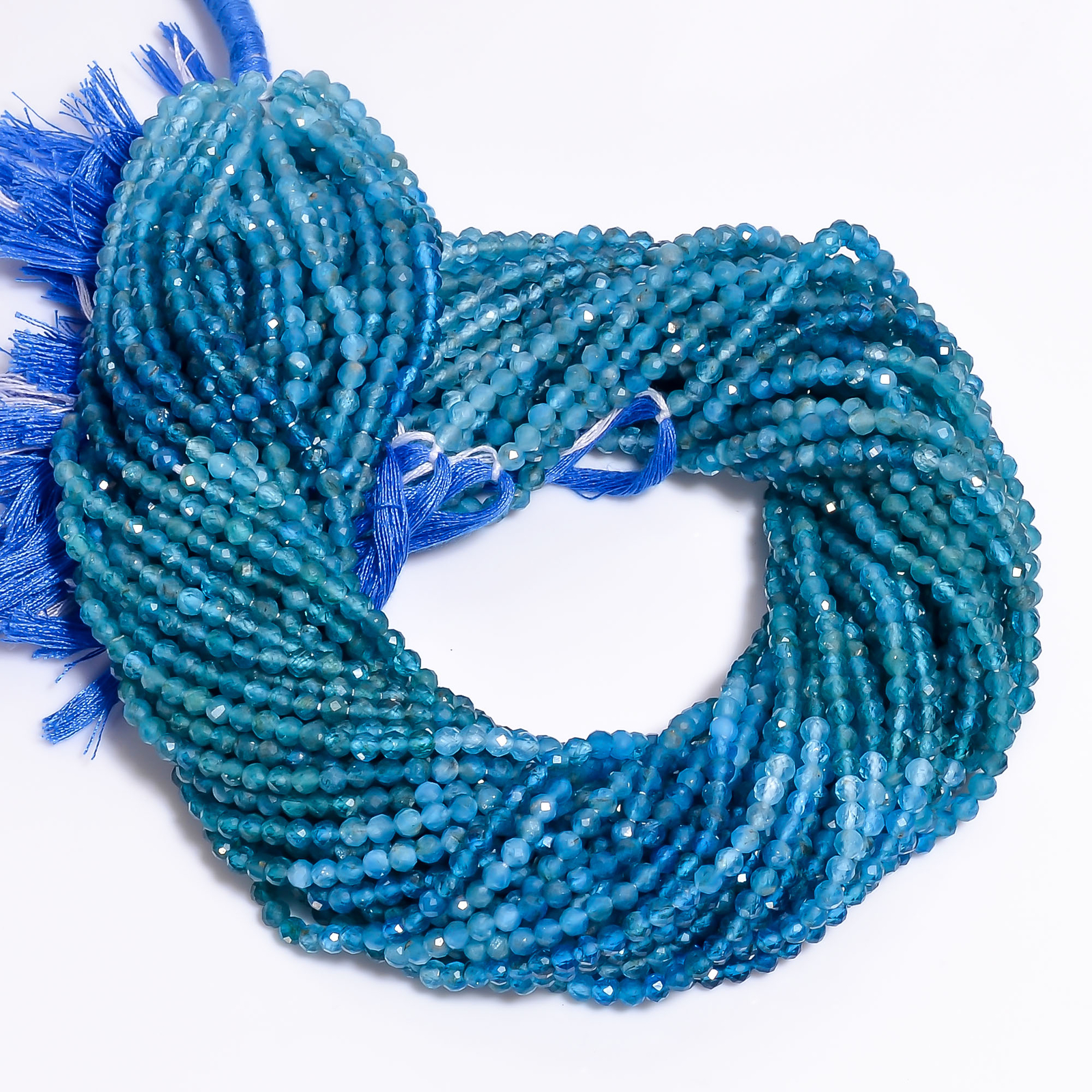 Natural Blue Apatite Gemstone Rondelle Faceted Beads 3X3mm Strand 13″ EB266