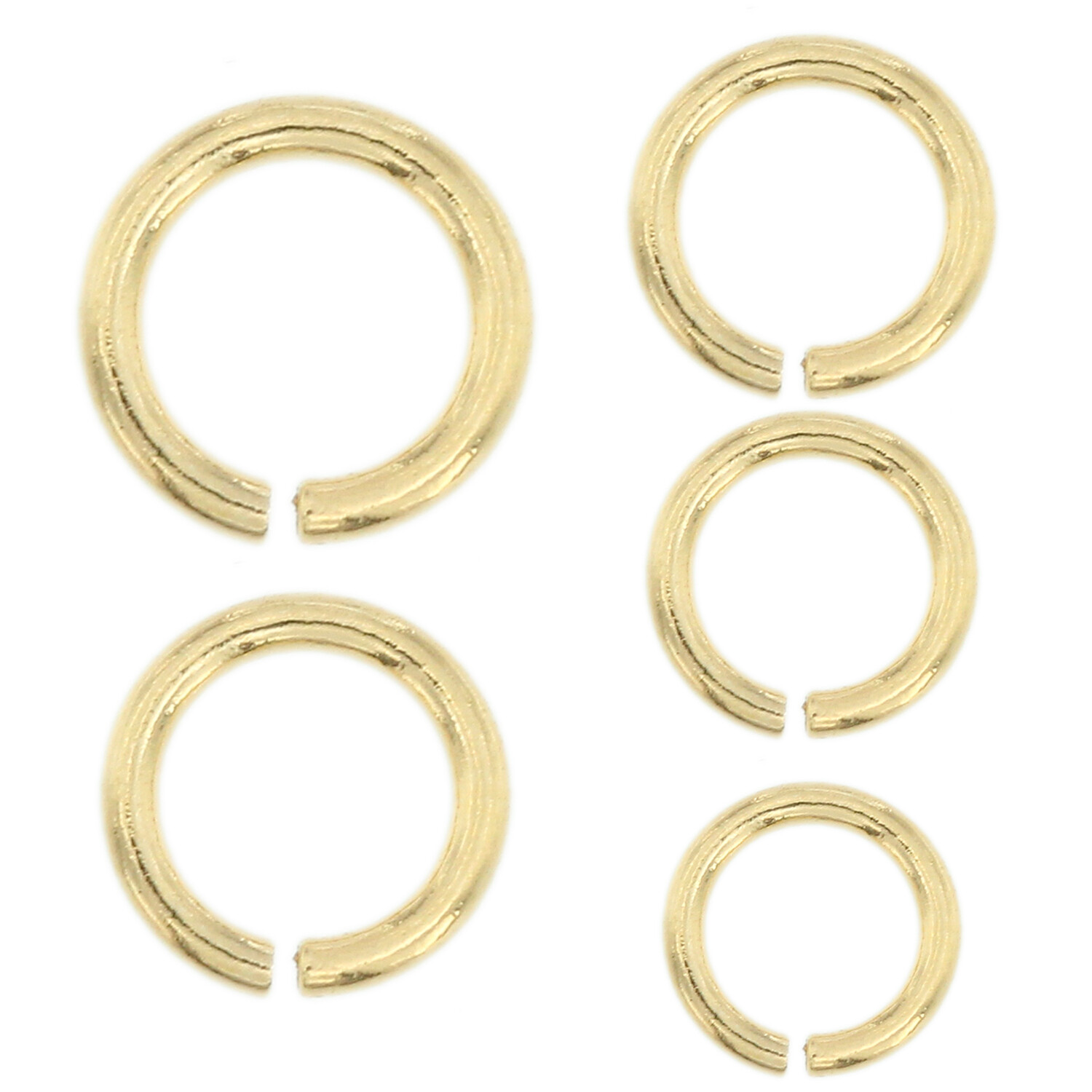 14K Solid Yellow Gold Jump Ring Round Open 2.5mm – 6mm Chain End 1 Piece USA