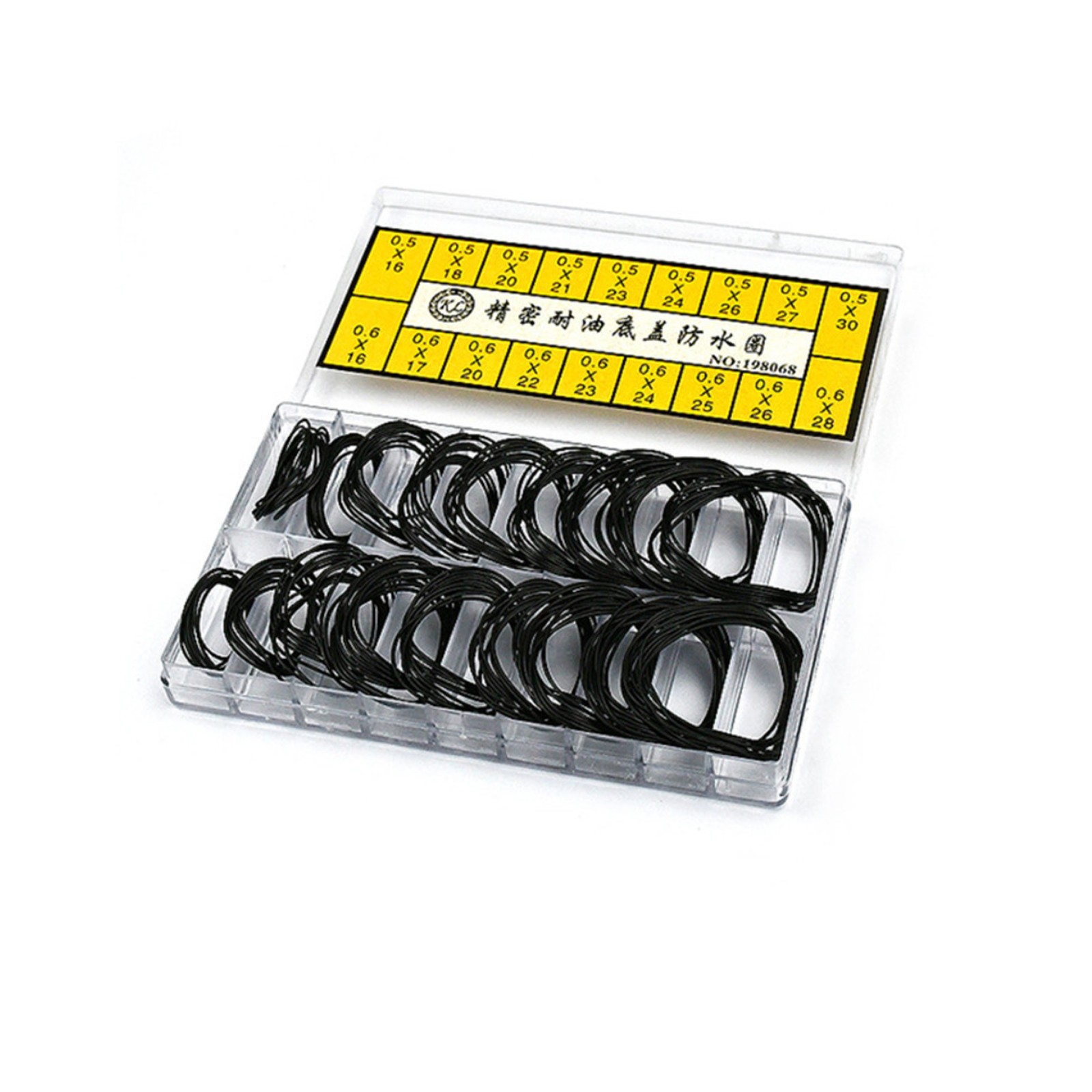 200x 0.5&0.6mm Assorted Waterproof Watch O-Ring Rubber Gasket Sealed Washer Box
