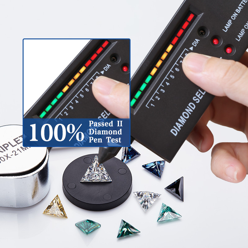 Loose Moissanite Gemstone White D Color Triangle Cut VVS1 With Certificate