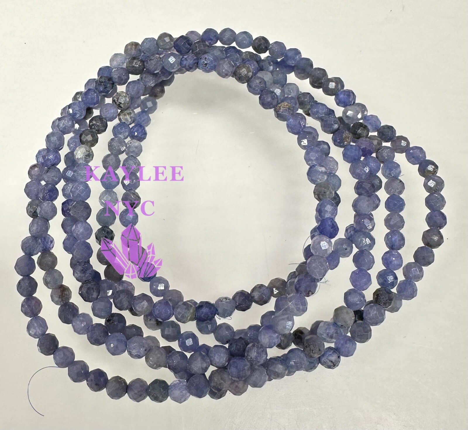 Wholesale 6 Pcs Natural Tanzanite 4mm Faceted 7.5” Stretch Bracelet