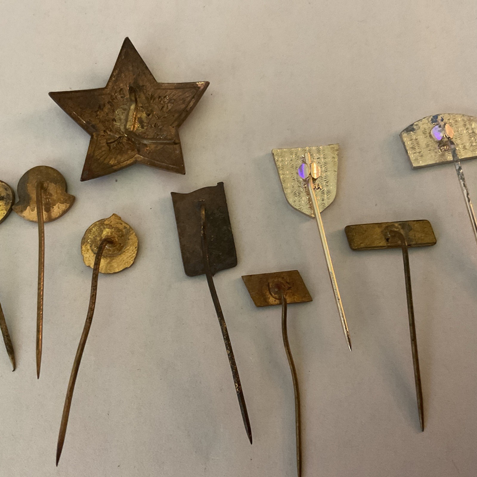 Lot Of 9 Vintage Rare Czech Republic Stick Pins & CSSR Police Badge
