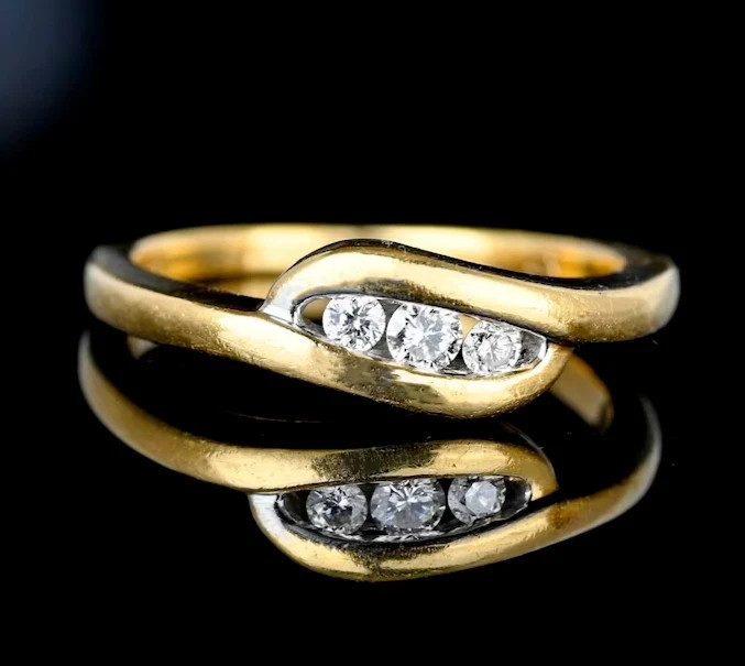 Round Cut 1 Ct Lab Created 3-Stone Statement Ring 14K Yellow Gold Plated