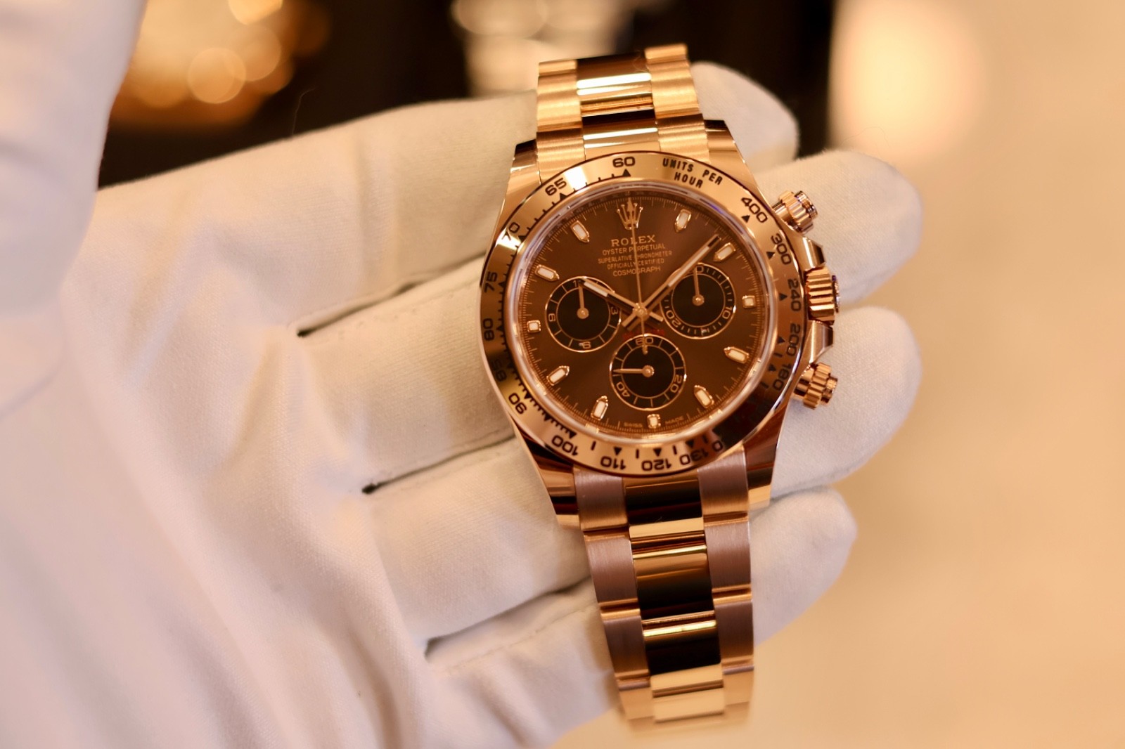 Rolex Cosmograph Daytona Rose Gold Chocolate Mint Condition full set 116505