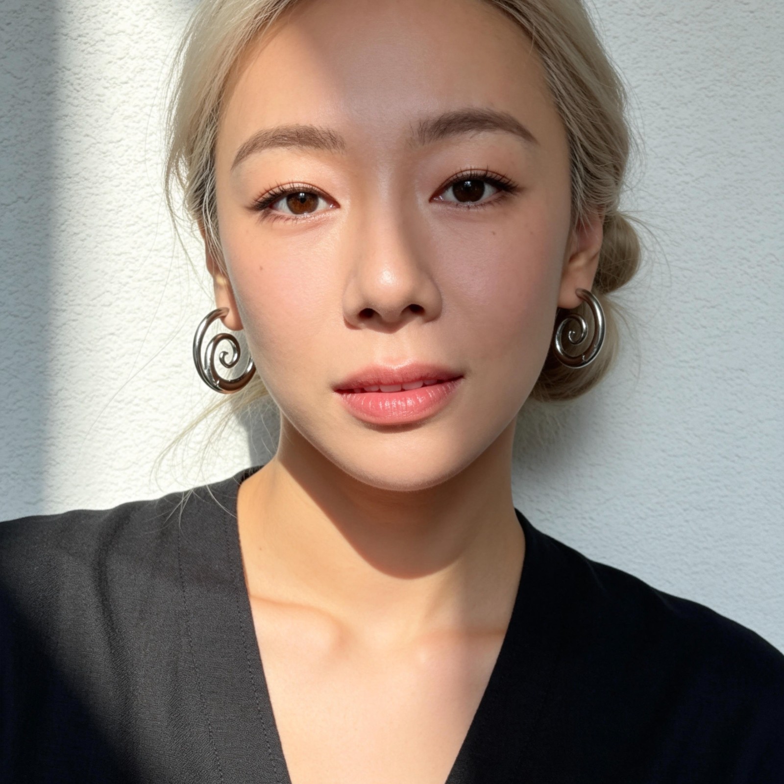 Silver Spiral Hoop Earrings