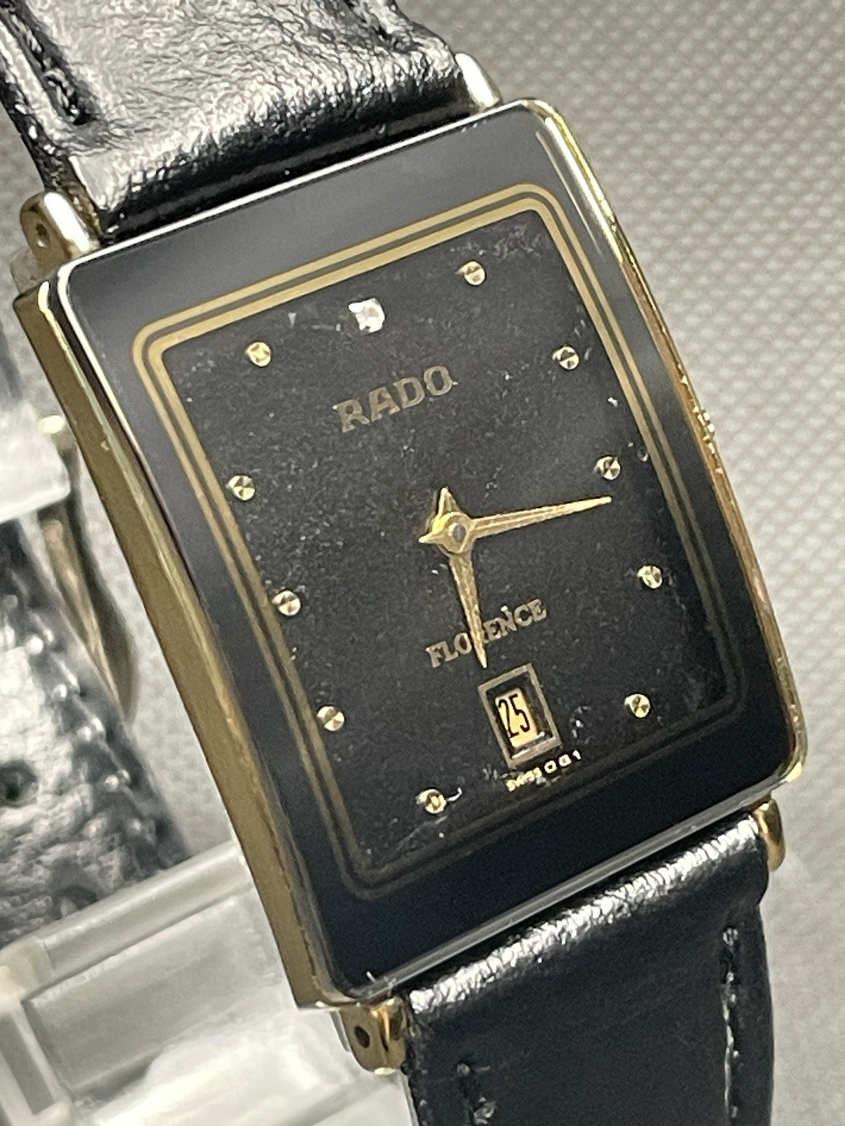 [Very good] Vintage Rado Florence 160.3605.2N Gold Black Men’s Quartz Watch
