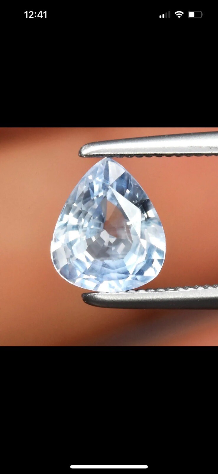 1.00ct 6.8×5.8mm Pear Light Blue Sapphire Ceylon, Heated