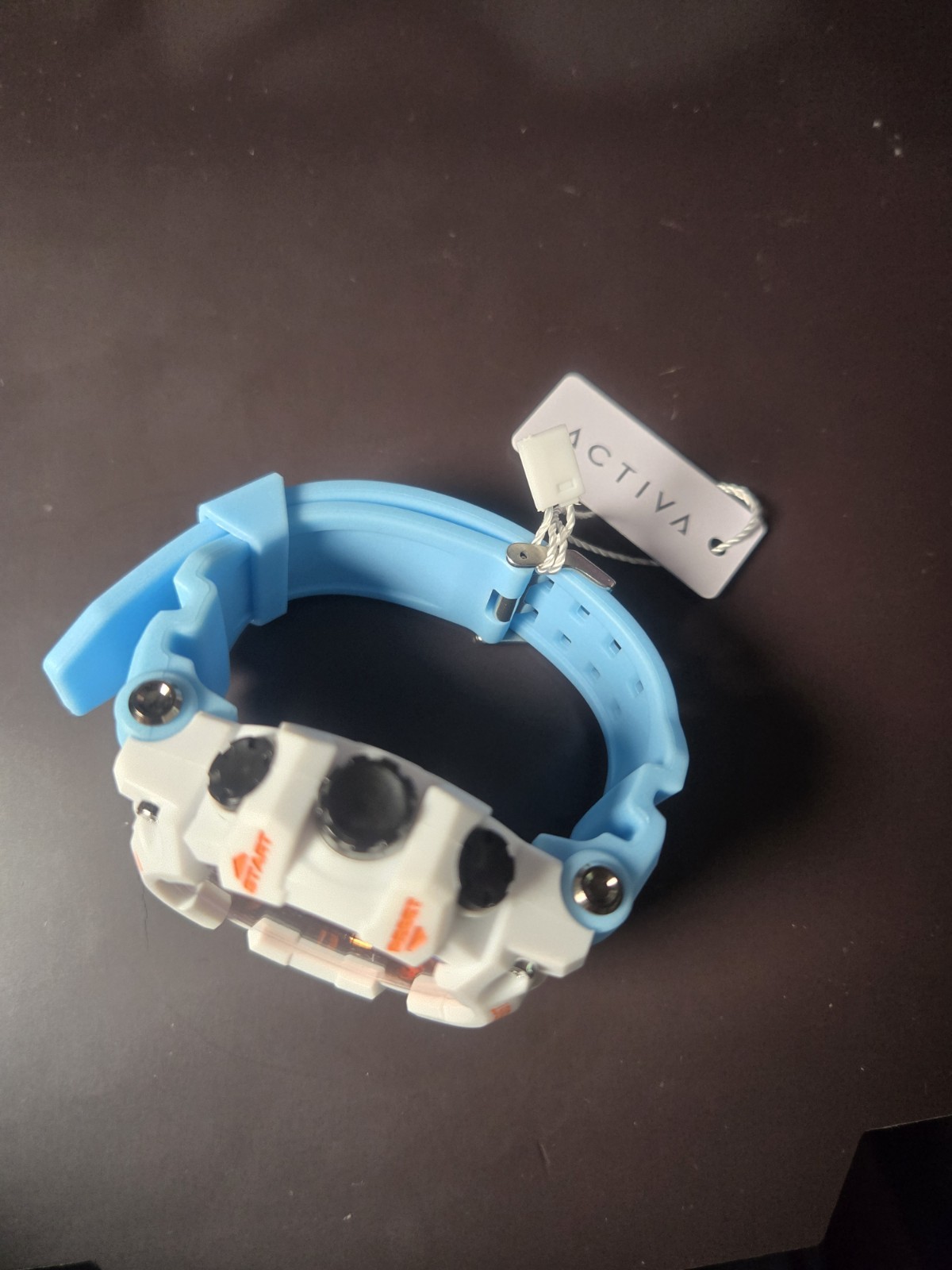 Activa Unisex Quartz Digital Chronograph 30m White Case Blue Resin Strap