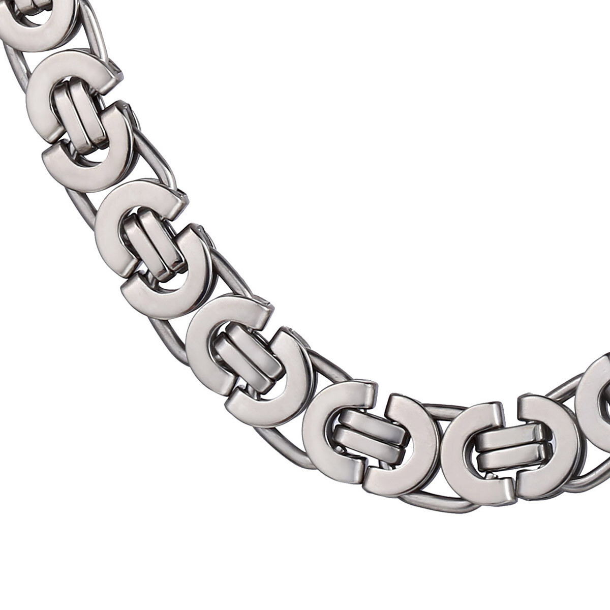 11MM 316L Stainless Steel Byzantine Link Chain Necklace For Men Boy Silver Color