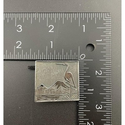Vintage Soviet Armenian Brutalist Heron Brooch – Yerevan Metal Plaque
