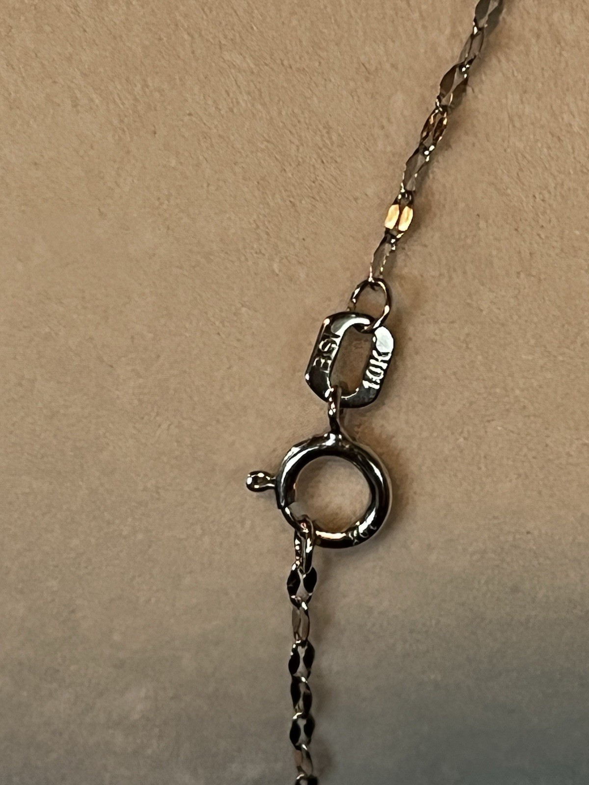 10k white gold 8 inch women’s mirror chain 1.5mm