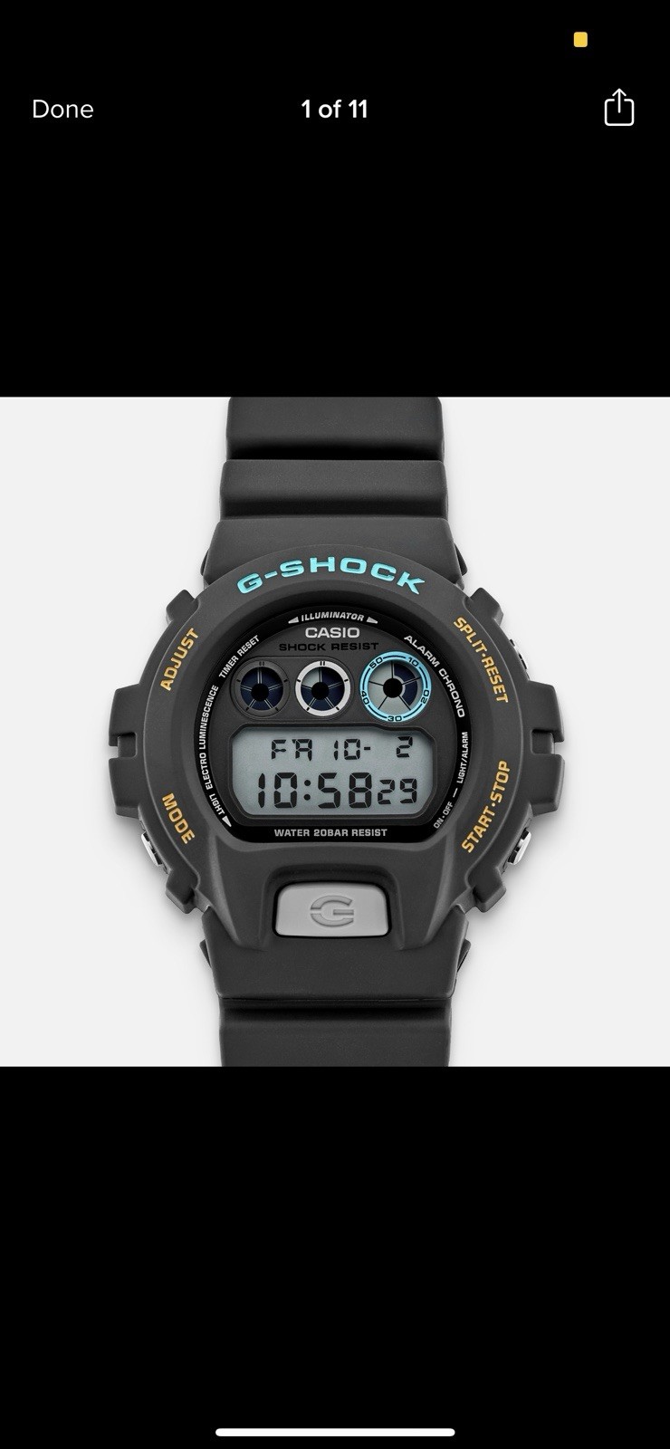 Casio G-SHOCK Digital Quartz 200m Resin Watch Alarm Chrono Day/Date Light