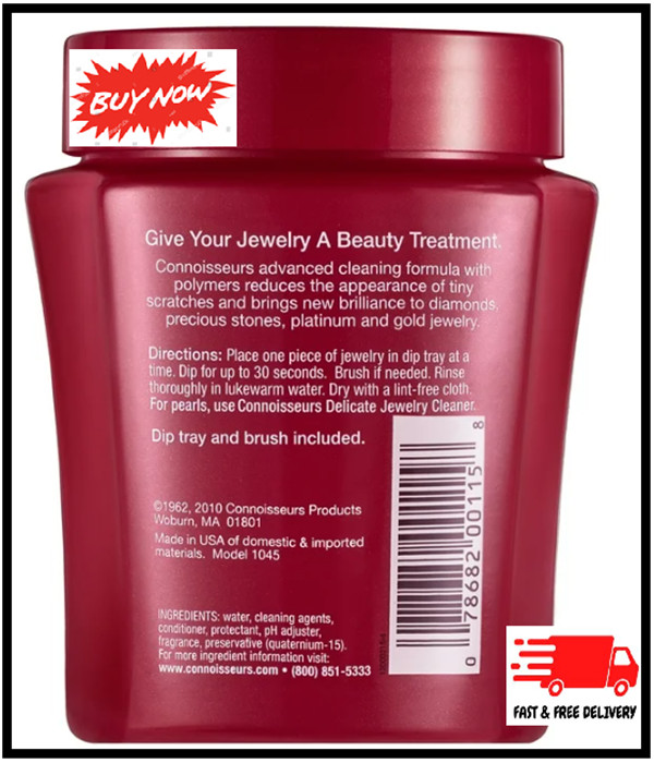 Connoisseurs Fine Jewelry Cleaner 8 fl oz, for Gold Diamonds Platinum Gemstones