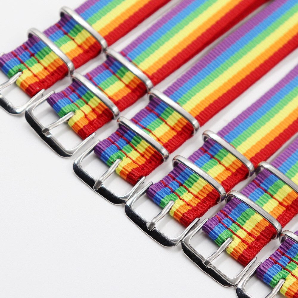 Nylon Canvas Watch Strap Band Sports Fashion 14/16/18/20/22/24mm Multicolour