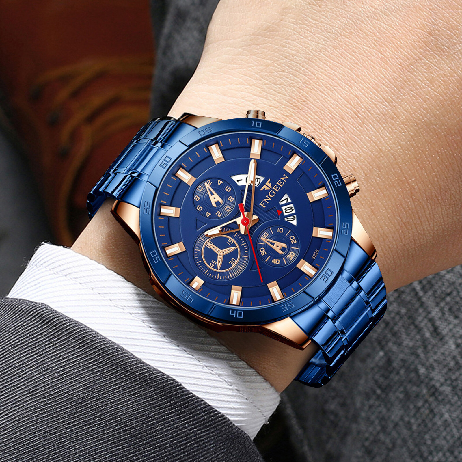 Waterproof Men Watch Stainless Steel Quartz Classic Business Luminous Wristwatch