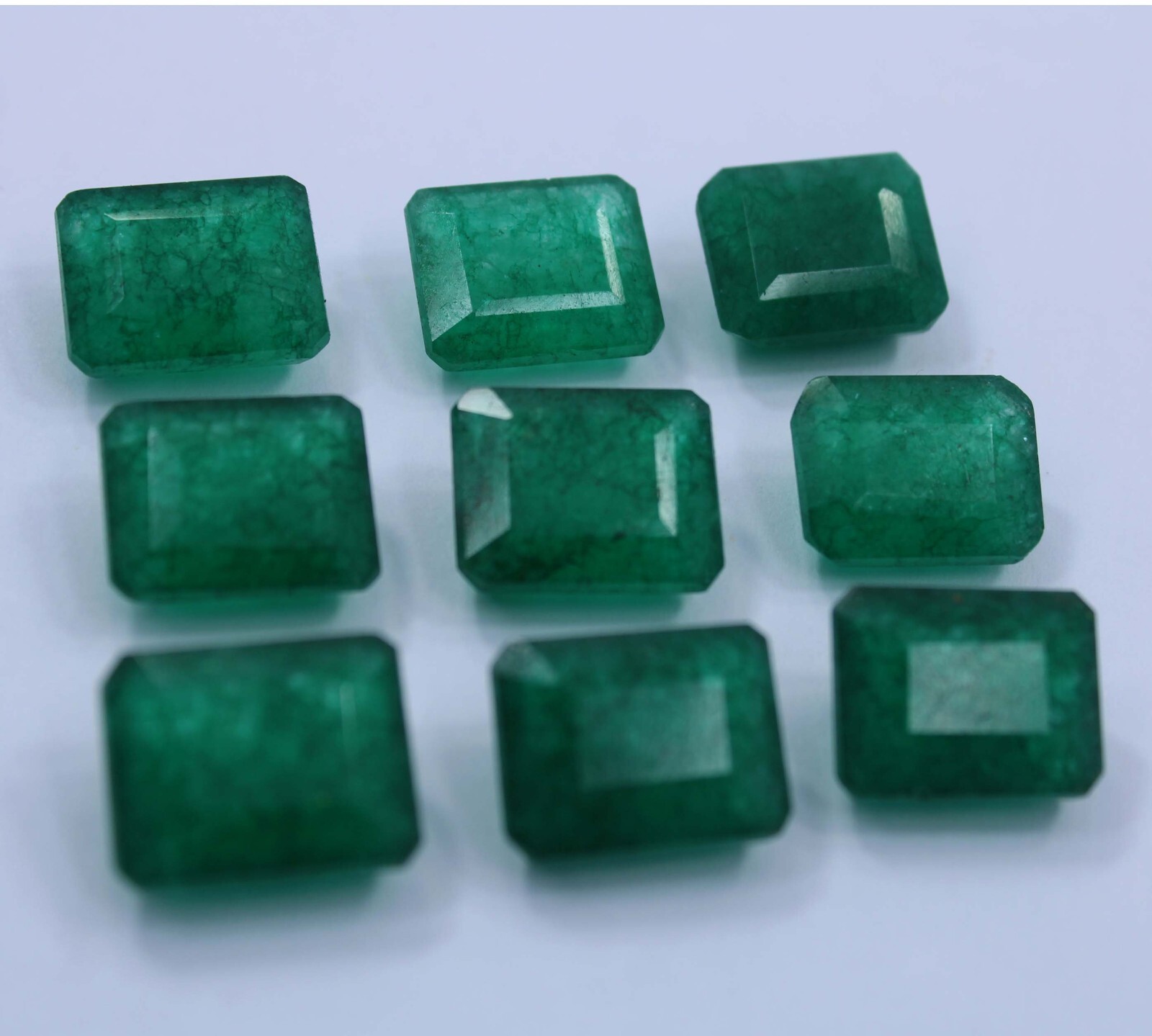 Natural 110 Ct Lot Certified Colombian Green Emerald Cut Emerald Loose Gemstone