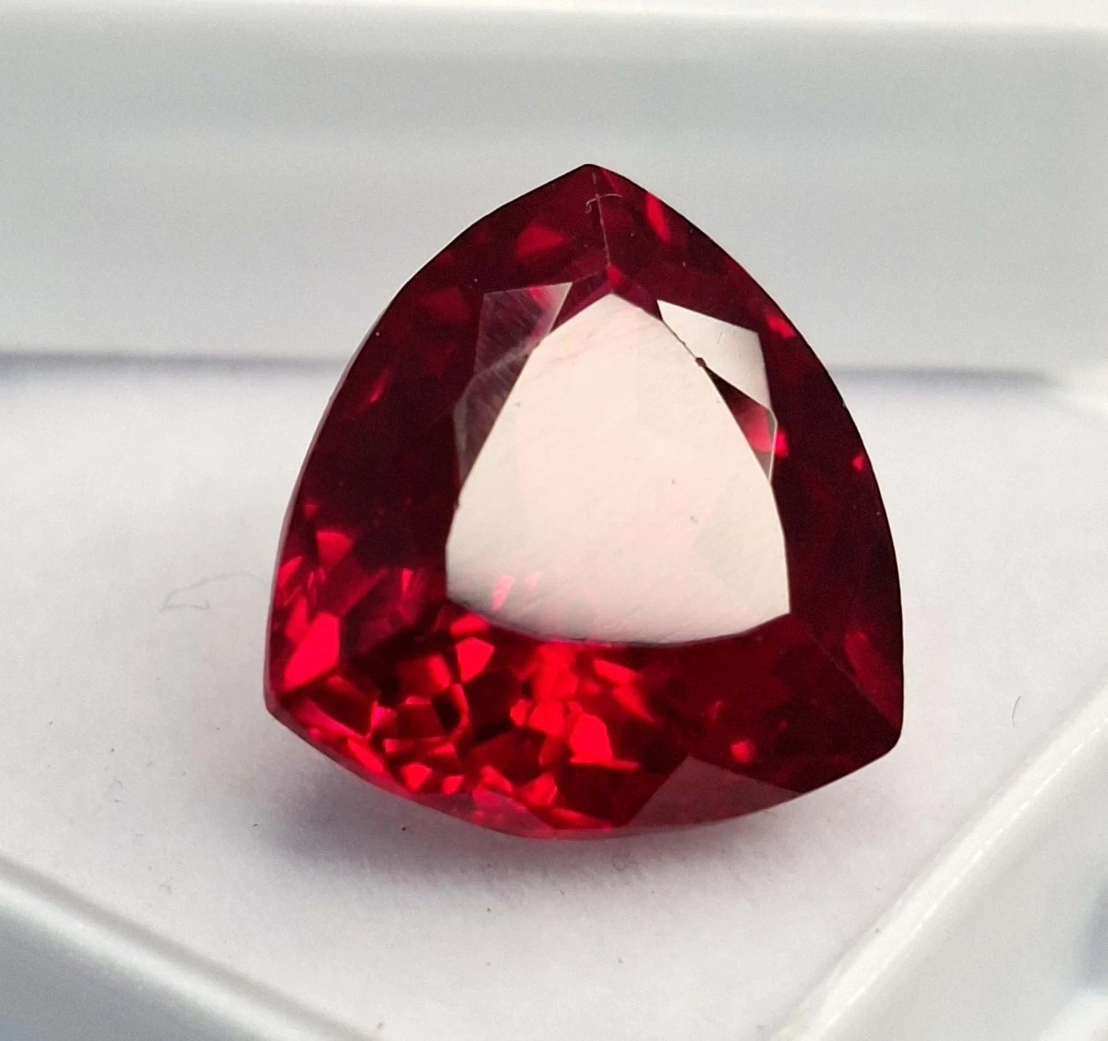 Flawless Certified 8.05 Ct Natural A+ Trillion Burmese Red Ruby Loose Gemstone
