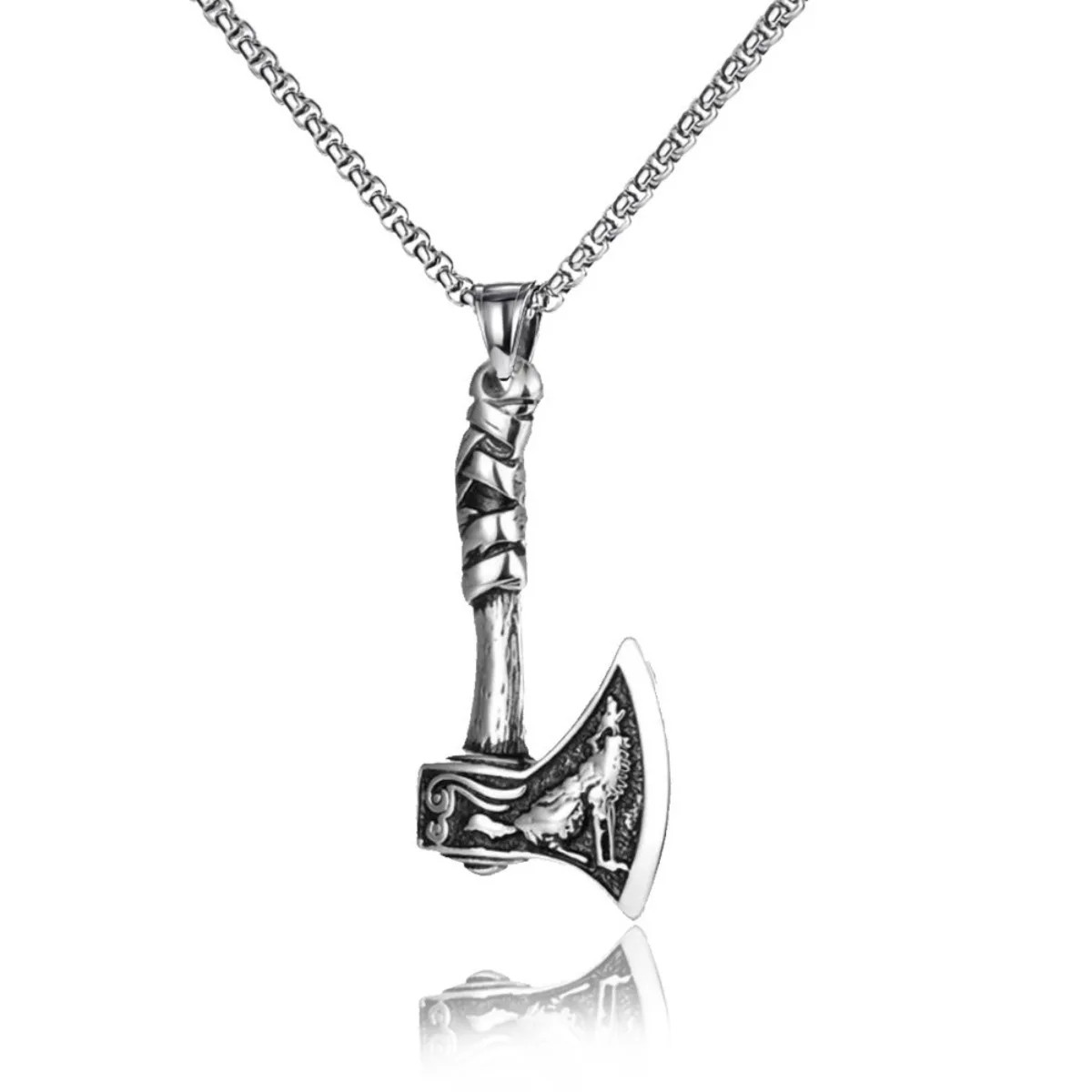 Men’s Punk Pendant Stainless Steel Necklace Minimalism Hip Hop Style Jewelry Cha