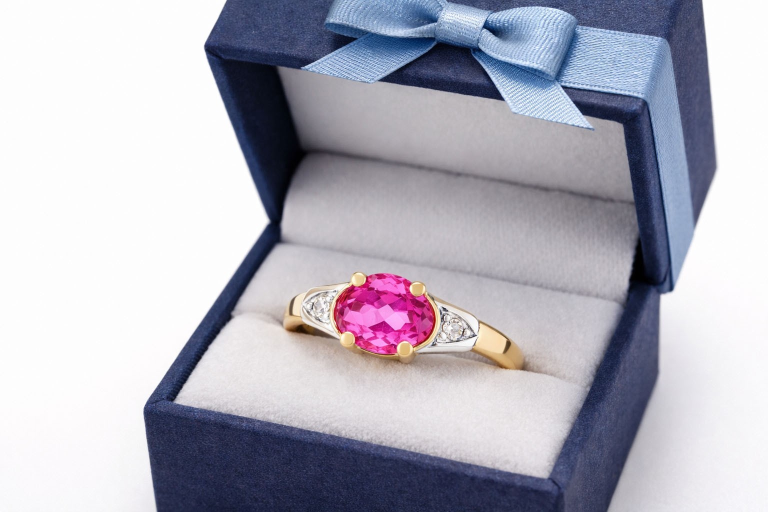 GENUINE 0.73 Cts PINK SAPPHIRE & DIAMONDS RING 10K GOLD – Free Appraisal – NWT