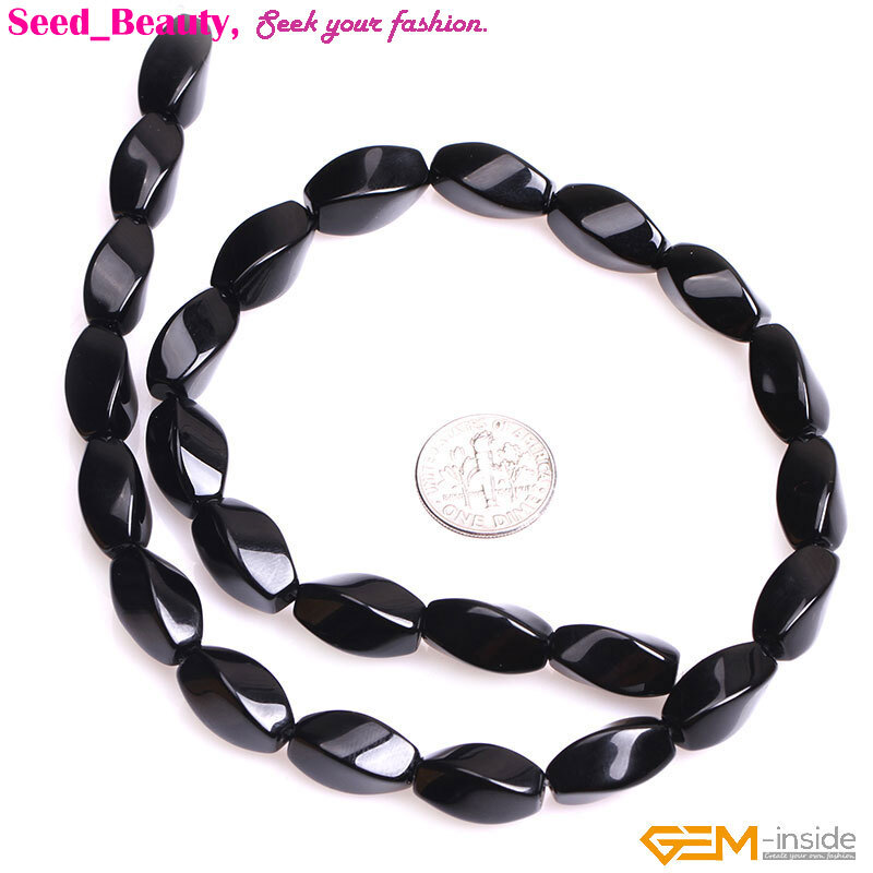 Natural Gemstone Stone Twist Beads Jewelry Making 15″ Loose 8x16mm Bead 24-25Pcs