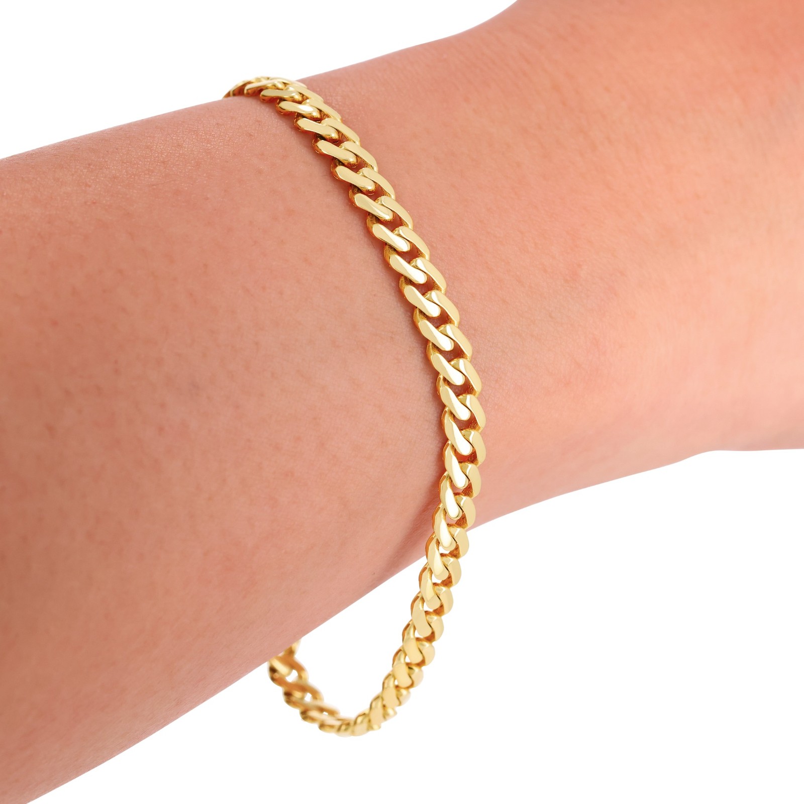 10K Yellow Gold Miami Cuban 5mm Royal Monaco Chain Bracelet 6″ 6.5″ 7″ 8″ 9″