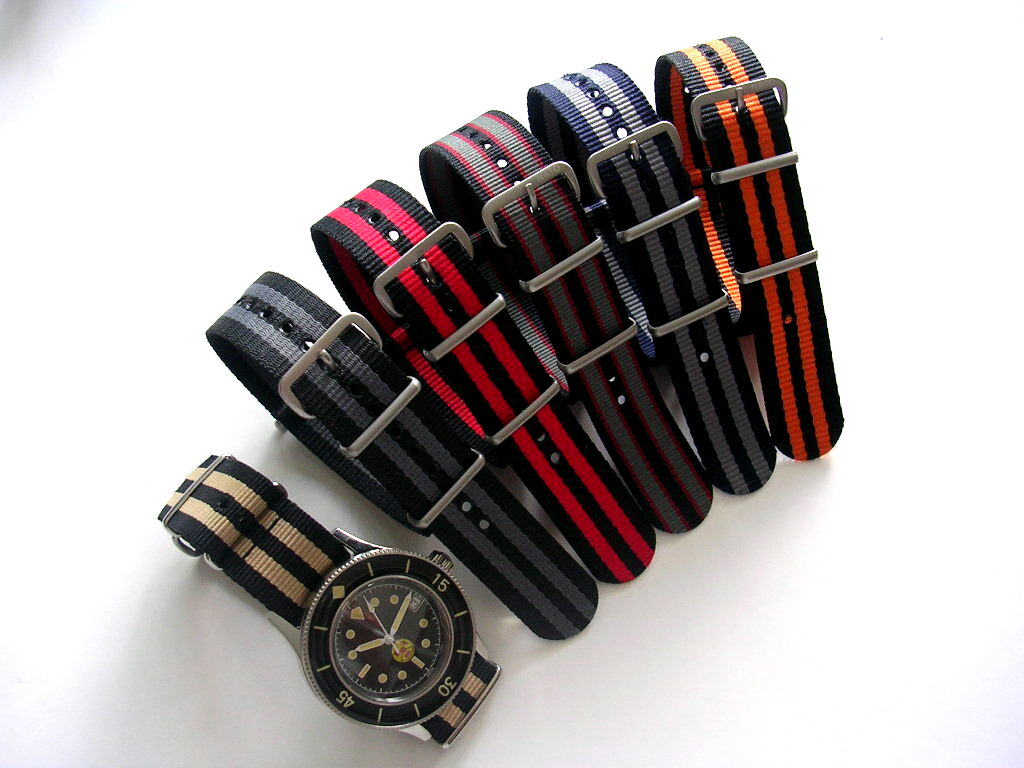 NATO G10 watch strap band 18mm Black Premium nylon Military RAF Bonded IW SUISSE
