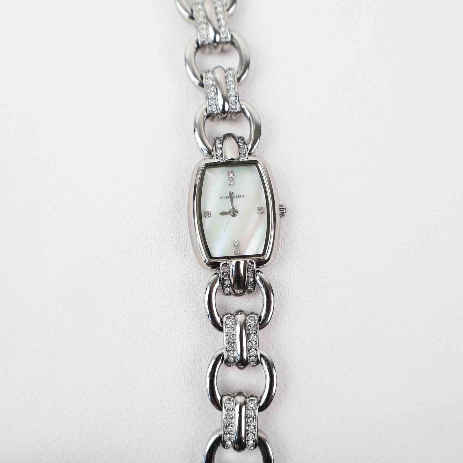 Vintage Anne Klein Rectangle Face Watch – Silver Tone Bracelet (Working Battery)