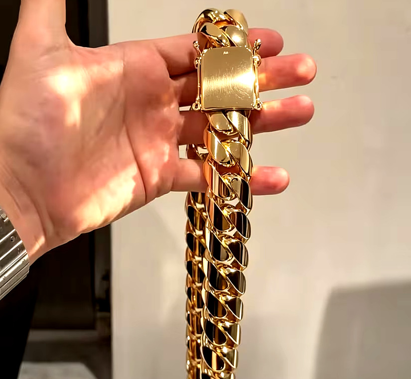Men’s Hip Hop Gangster Style 15mm Wide Miami Cuban Chain | 18K Gold Plated