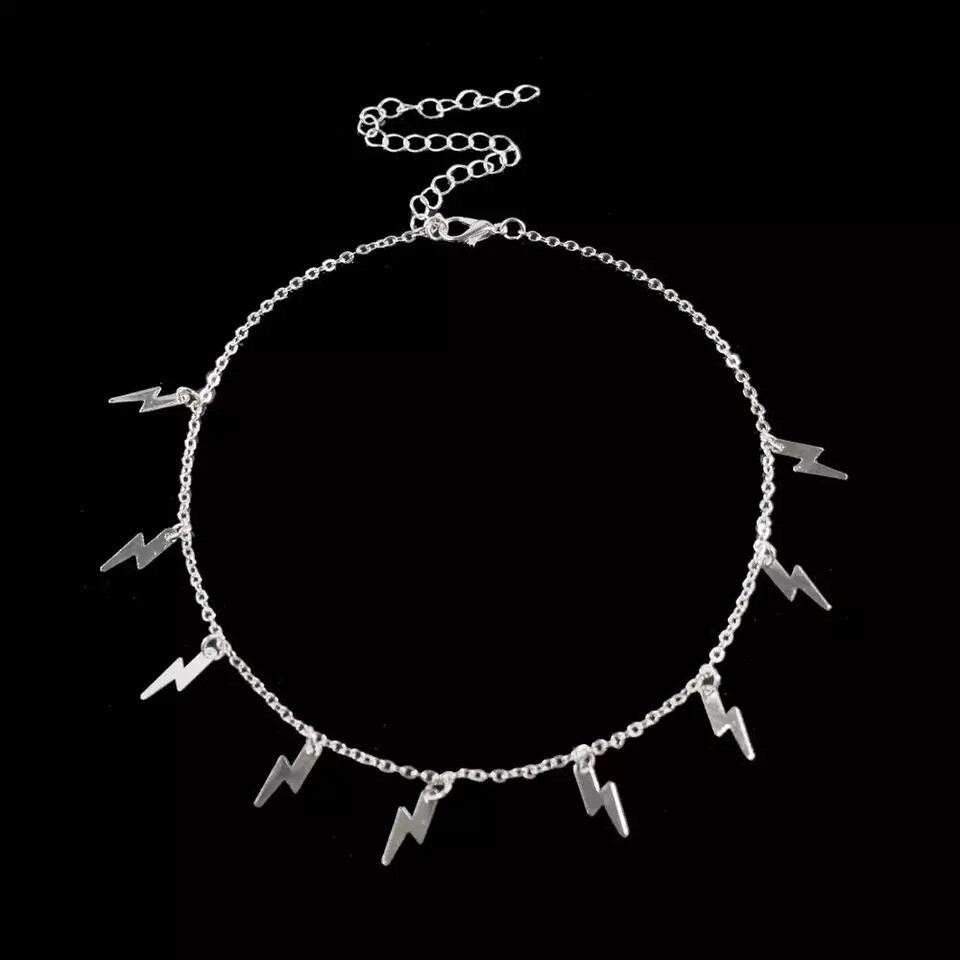 Choker necklace black bead gold or silver variety choices
