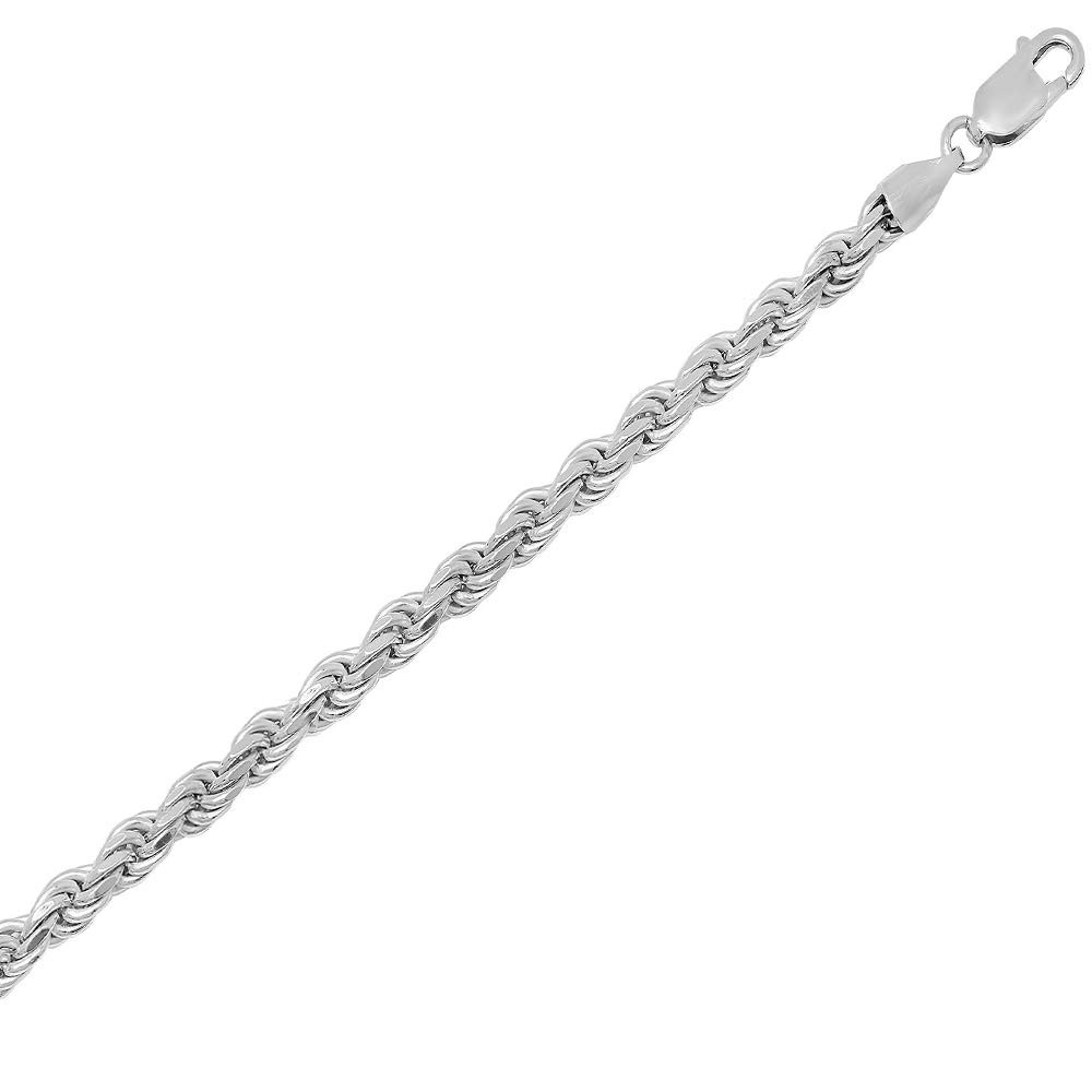 Verona Jewelers Sterling Silver Diamond-Cut Rope Chain Necklace 2MM, 2.5MM, 3…