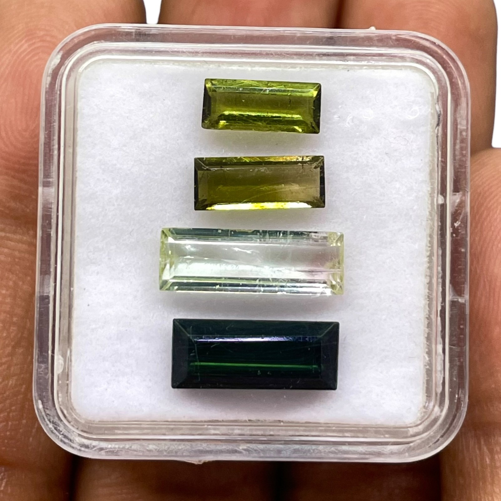 4 Pcs Natural Mozambique Tourmaline 8-13mm Baguette Cut Loose Gemstones Lot
