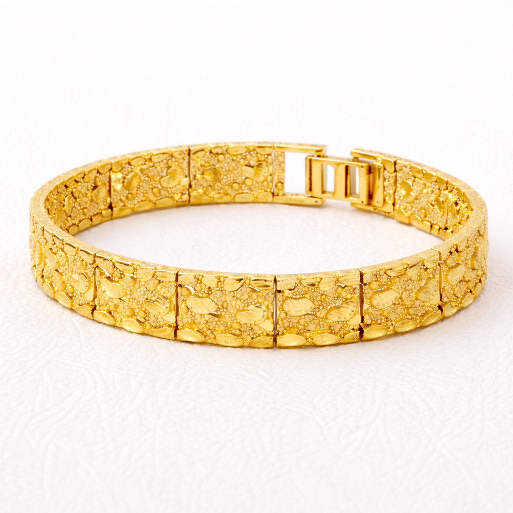 Italian 1/200 14k Yellow Gold Oro Nugget Bracelet Pulsera 8mm Men and Women in