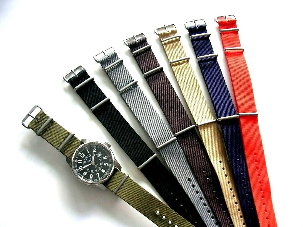 Blue-Grey NATO G10 Prem nylon watchband strap 2 pak Bond IW SUISSE 18 20 22 24mm