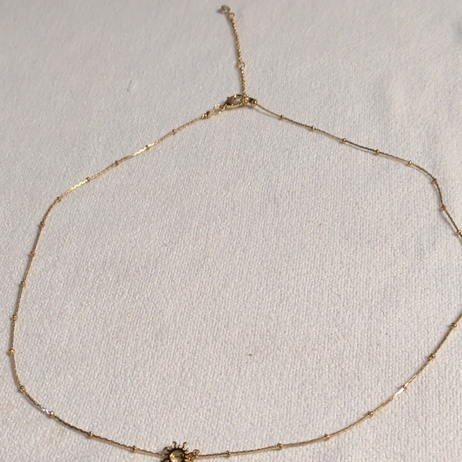 Gold Tone Metal Cable Chain Necklace Adjustable Lobster Clasp Extender