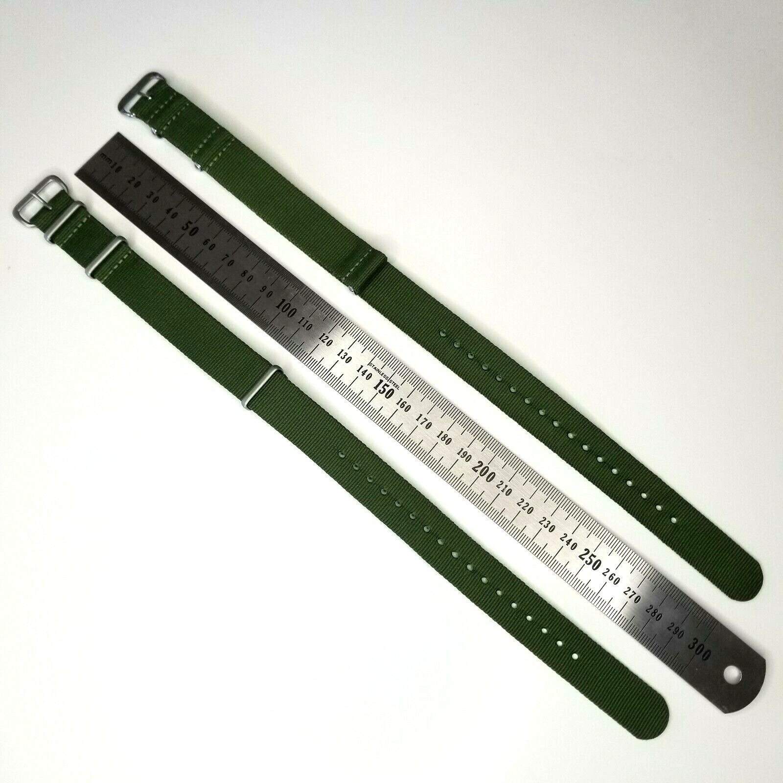 18mm Green NATO G10 strap Ballistic nylon military Mil Spec MoD watch band USA