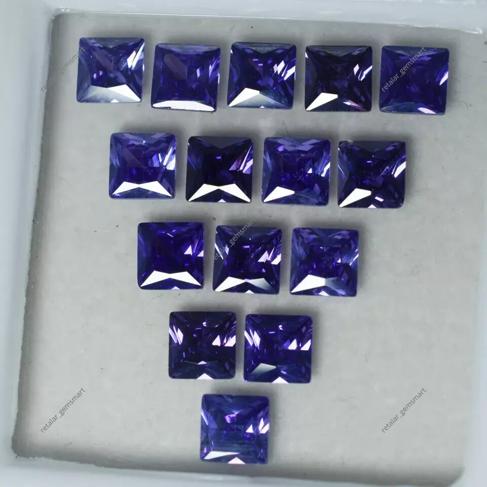 Natural Purple Sapphire 12 Pcs 5×5 mm Square Cut CERTIFEID Loose Gemstone Lot