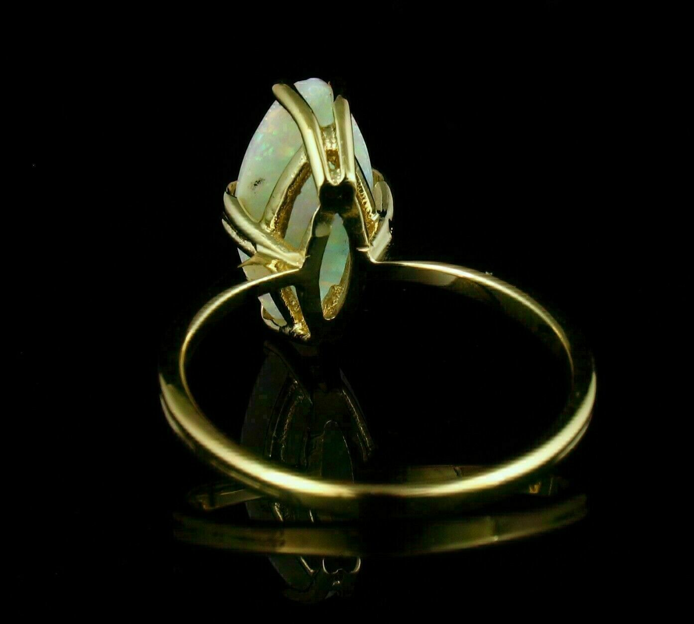3Ct Marquise Cut Simulated Fire Opal Ring 14K Yellow Gold Plated Silver