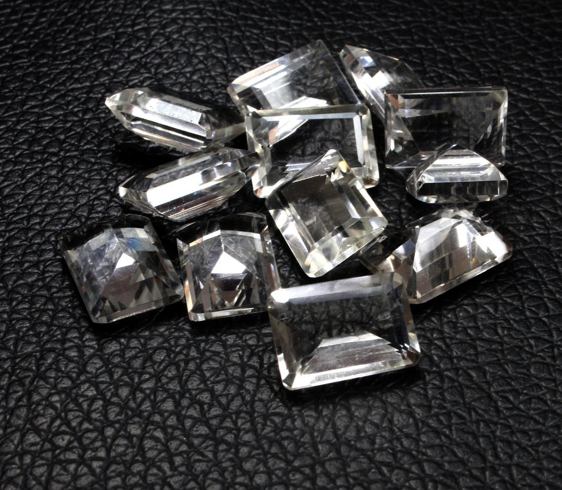 Natural Crystal Quartz Octagon Faceted Cut 6x8mm To 20x25mm Loose Gemstone
