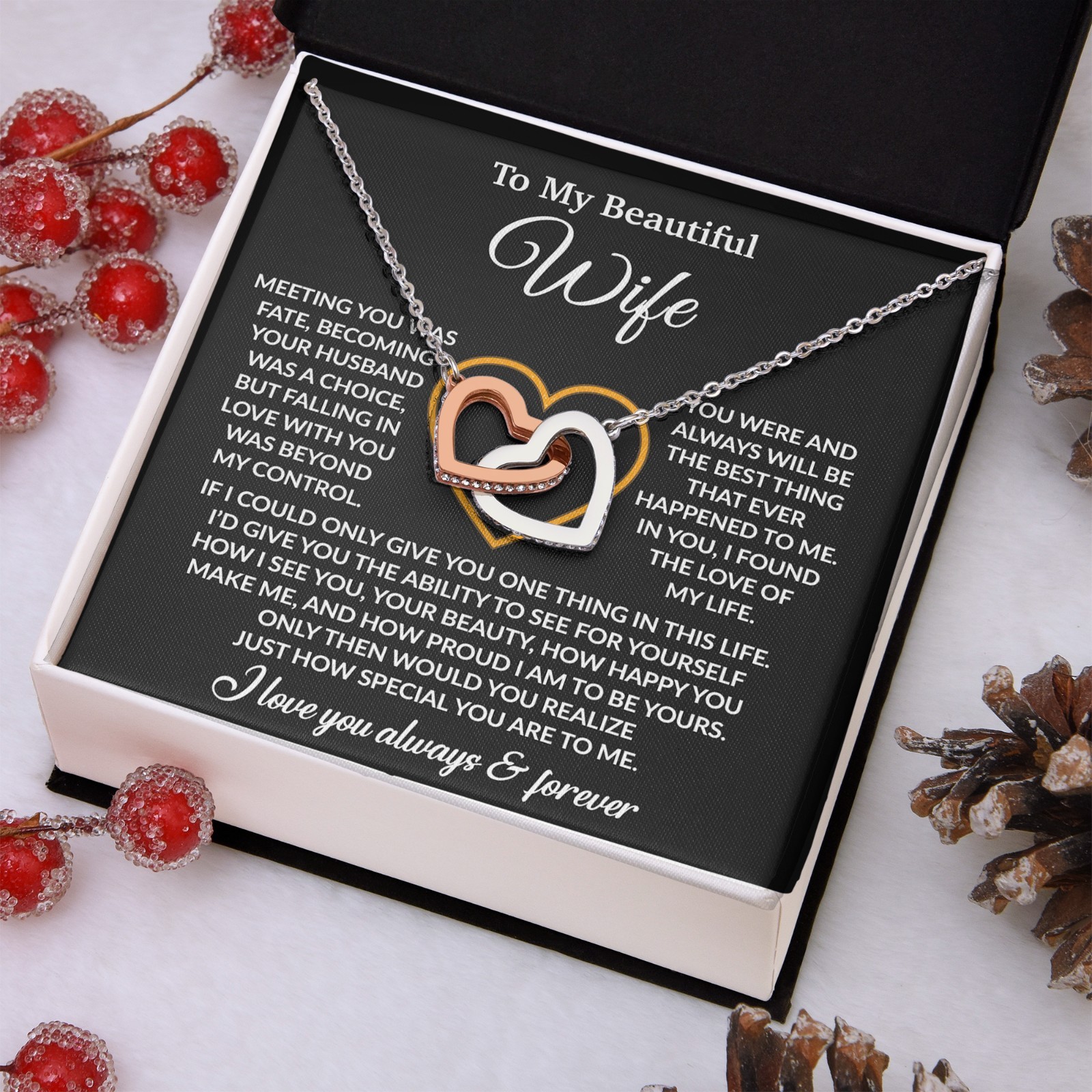 To My Wife Necklace, Christmas Gifts For Women, Anniversary Gift For Wife