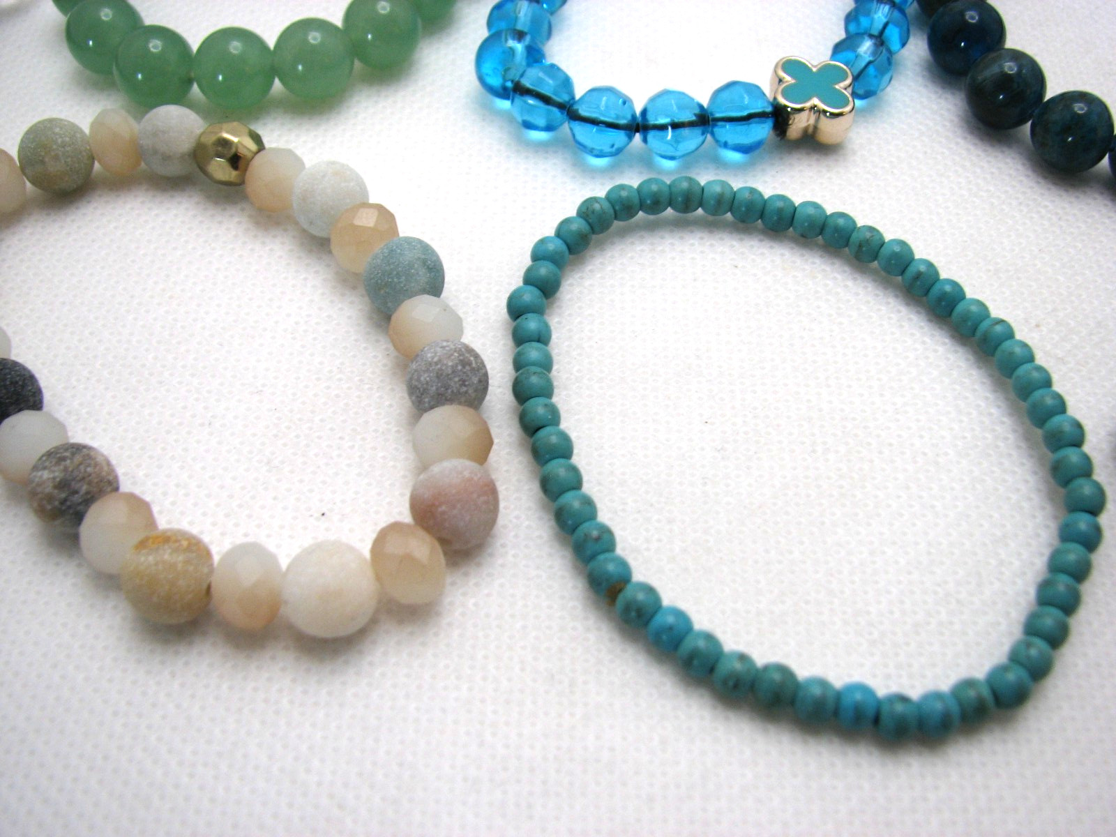 Lot of 17 Vintage Modern Beaded Stretch Bracelets to Wear, Repurpose, Restring